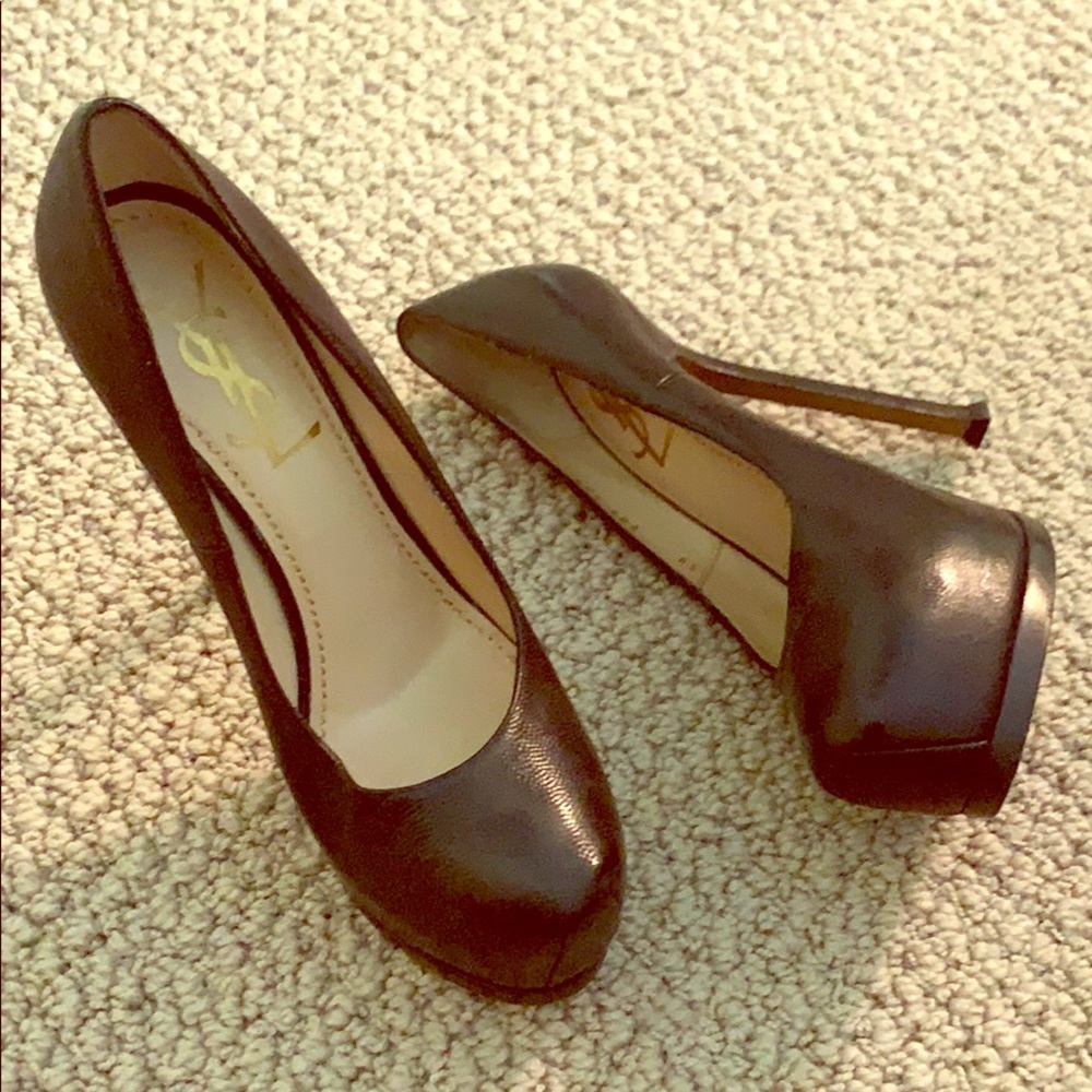 YSL blk heels